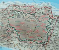 Le massif du Psiloritis en Crète. Carte du tour du massif du Psiloritis. Cliquer pour agrandir l'image.