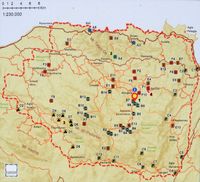 Le massif du Psiloritis en Crète. Carte du parc naturel du Psiloritis. Cliquer pour agrandir l'image.