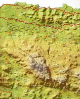 Le massif du Psiloritis en Crète. Carte physique du massif. Cliquer pour agrandir l'image.