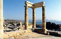 Temple of Athena at Lindos Lindia. Click to enlarge the image.
