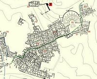 Le Quartier du Théâtre de Délos en Grèce. Plan du quartier. Cliquer pour agrandir l'image.