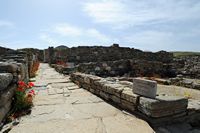 Le Quartier du Théâtre de Délos en Grèce. Rue du Théâtre. Cliquer pour agrandir l'image.