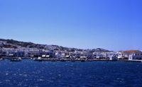 L'île de Mykonos. Le port de Mykonos. Cliquer pour agrandir l'image.