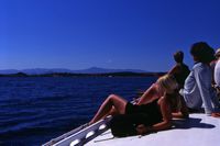 L'île de Paros en Grèce. Le transbordeur de Paros à Antiparos. Cliquer pour agrandir l'image.