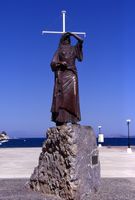 L'île de Spétses en Grèce. La statue de la Bouboulina. Cliquer pour agrandir l'image.