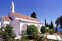 L'île de Spétses en Grèce. Le cimetière. Cliquer pour agrandir l'image.
