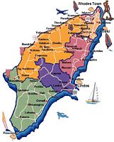 Carte administrative de Rhodes. Cliquer pour agrandir l'image.