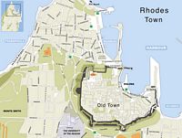 Map of the city of Rhodes. Click to enlarge the image.