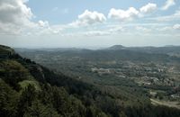 Vue sur la côte orientale depuis le monastère de Filérimos à Rhodes. Cliquer pour agrandir l'image.