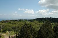 Vue depuis la croix du monastère de Filérimos à Rhodes. Cliquer pour agrandir l'image.
