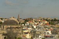 Vue depuis le quartier turc du palais des Grands Maîtres à Rhodes. Cliquer pour agrandir l'image.