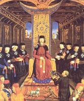Hospitaliers siégeant à Rhodes après 1307. Cliquer pour agrandir l'image.