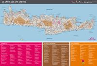 Connaissance de l’île de Crète. Carte des vins de Crète. Cliquer pour agrandir l'image.