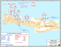 L'île de Crète à l'époque moderne. L'opération Merkur (auteur Académie militaire de West Point). Cliquer pour agrandir l'image.