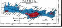 L’île de Crète à l'époque ottomane. Répartition ethnique de la Crète (Guillaume Lejean, 1861). Cliquer pour agrandir l'image.