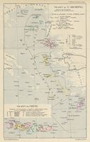 L’île de Crète à l'époque ottomane. Carte du Wilayet de Crète en 1890 (auteur Vital Cuinet). Cliquer pour agrandir l'image.
