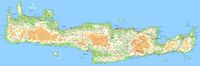 La région de la Crète en Grèce. Carte de la Crète. Cliquer pour agrandir l'image.