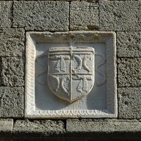 La rue des Chevaliers à Rhodes. Auberge de France, pour Philerme. Cliquer pour agrandir l'image.