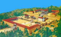 Essai de reconstitution de l'Asclépiéion de Kos. Cliquer pour agrandir l'image.