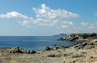 Côte près des thermes de Kalithéa à Rhodes. Cliquer pour agrandir l'image.