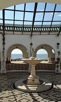 Brunnen in Innenhof, große Rotunde Bäder von Kalithea Rhodos. Klicken, um das Bild zu vergrößern.
