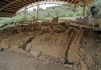 Le site archéologique d'Eleutherne en Crète. La nécropole d'Orthi Petra. Cliquer pour agrandir l'image.