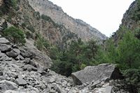 Les gorges de Samaria en Crète. Pierrier près de Kefalovryssia. Cliquer pour agrandir l'image.