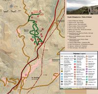 Le village d'Agia Varvara en Crète. Plan du circuit de Prinias (auteur Géoparc du Psiloritis). Cliquer pour agrandir l'image.