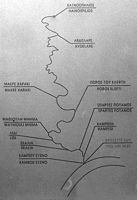 Le village d’Amari en Crète. Plan de la piste de Chaïnospilios. Cliquer pour agrandir l'image.