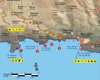 Le village d’Anopolis en Crète. Carte du sentier européen E4 - Section 14 de Loutro à Chora Sfakion. Cliquer pour agrandir l'image.