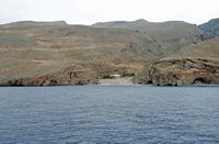 Le village d’Anopoli en Crète. Les gorges de Kavi et la plage d'Ilingas à l'ouest de Chora Sfakion. Cliquer pour agrandir l'image.
