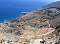 Le village d’Anopoli en Crète. La piste de Livaniana à Finikas et Lykos (auteur Zde). Cliquer pour agrandir l'image.
