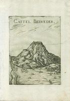 Le village d'Arkalochori en Crète. Gravure du château de Castel Belveder par Marco Boschini en 1651. Cliquer pour agrandir l'image.