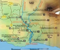 Le village d’Assomatos en Crète. Carte des gorges de Kourtaliotiko. Cliquer pour agrandir l'image.