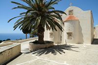 Le village d’Assomatos en Crète. Église du monastère de Preveli. Cliquer pour agrandir l'image.