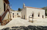 Le village d’Assomatos en Crète. Église du monastère de Preveli. Cliquer pour agrandir l'image.