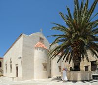 Le village d’Assomatos en Crète. Église du monastère de Preveli. Cliquer pour agrandir l'image.