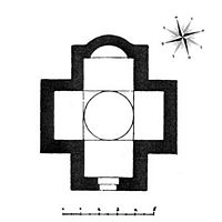 Le village d’Avdou en Crète. Plan de l'église Gouverniotissa à Potamies. Cliquer pour agrandir l'image.