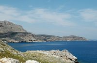 Vue depuis le château de Féraklos à Rhodes. Cliquer pour agrandir l'image.