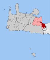 Le village de Georgioupoli en Crète. Situation du canton (auteur Pitichinaccio). Cliquer pour agrandir l'image.