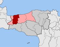 Le village de Gonia en Crète. Situation du canton de Gonia (auteur Pitichinaccio). Cliquer pour agrandir l'image.