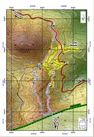 Le village de Goniès en Crète. Chemin géologique de Goniès (auteur Géoparc du Psiloritis). Cliquer pour agrandir l'image.
