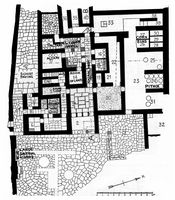 Le village de Gouvès en Crète. Plan de la villa de Nirou Chani. Cliquer pour agrandir l'image.