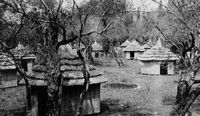 Le village de Gouvia sur l’île de Corfou. Les cases du Club Méditerranée à Dassia en 1960 (auteur Arroser). Cliquer pour agrandir l'image.
