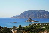 L'îlot Kastri dans le golfe de Kéfalos sur l'île de Kos (auteur Karelj). Cliquer pour agrandir l'image.