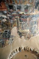 Le village de Kritsa en Crète. Voûte de la nef sud de l'église Panagia Kera. Cliquer pour agrandir l'image.