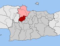 Le village de Kroussonas en Crète. Situation du canton de Kroussonas (auteur Pitichinaccio). Cliquer pour agrandir l'image.
