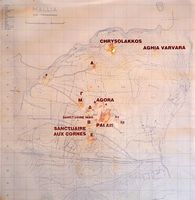 Le village de Malia en Crète. Plan topographique du site. Cliquer pour agrandir l'image.