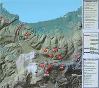 Le village de Malia en Crète. Carte des sentiers de la région de Krassi. Cliquer pour agrandir l'image.