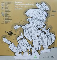 Le village de Milatos en Crète. Plan de la grotte. Cliquer pour agrandir l'image.